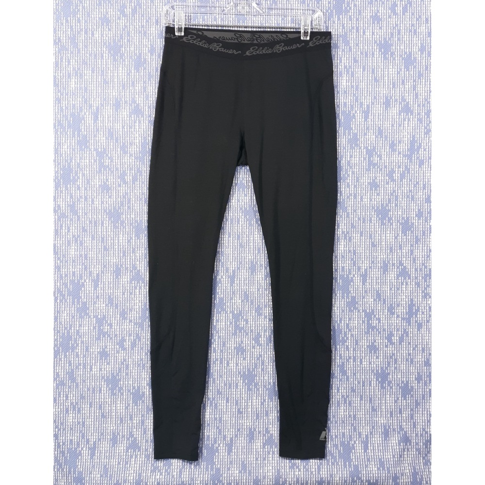 Eddie Bauer First Ascent Leggings Wool Blend Womens Small Baselayer Black